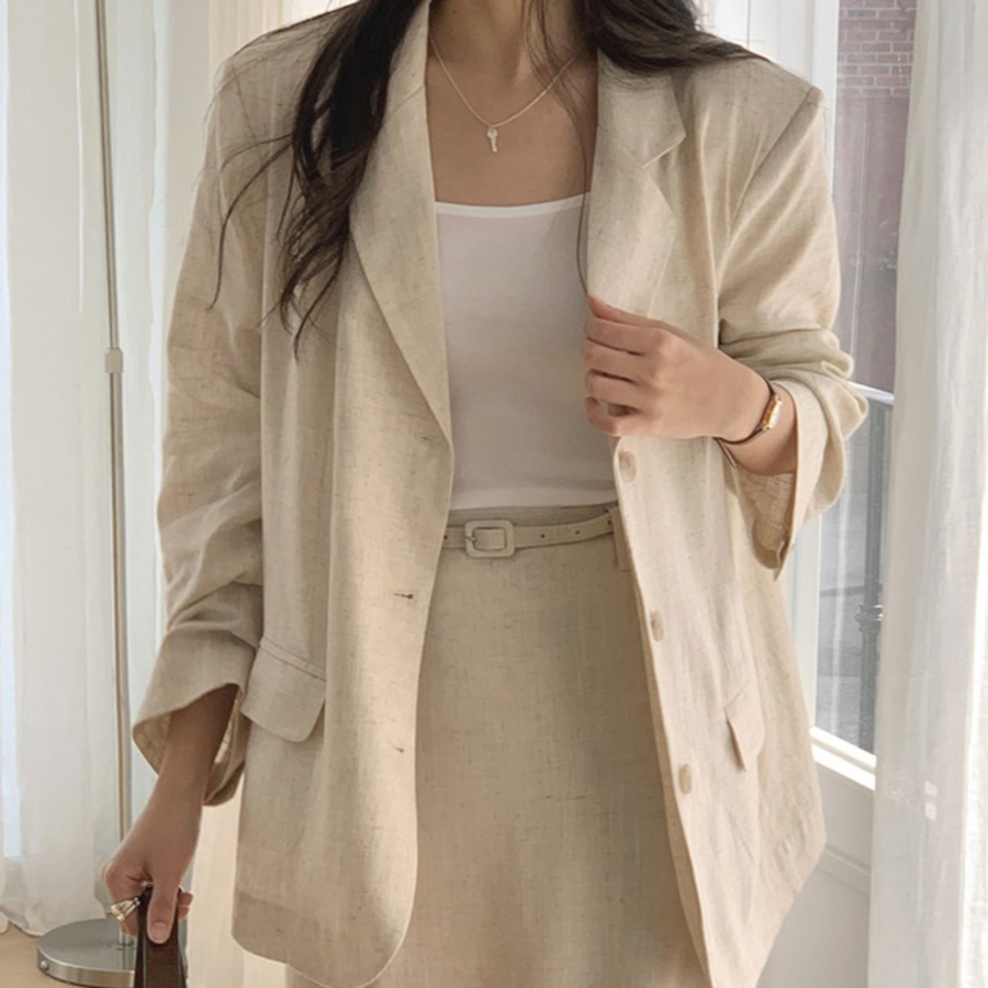 Loose Fit Women’s Linen Jacket