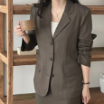 Loose Fit Women’s Linen Jacket