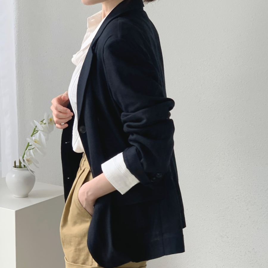Loose Fit Women’s Linen Jacket