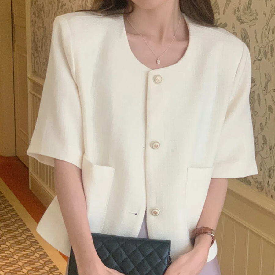 Janelle Tweed Short-Sleeve Jacket