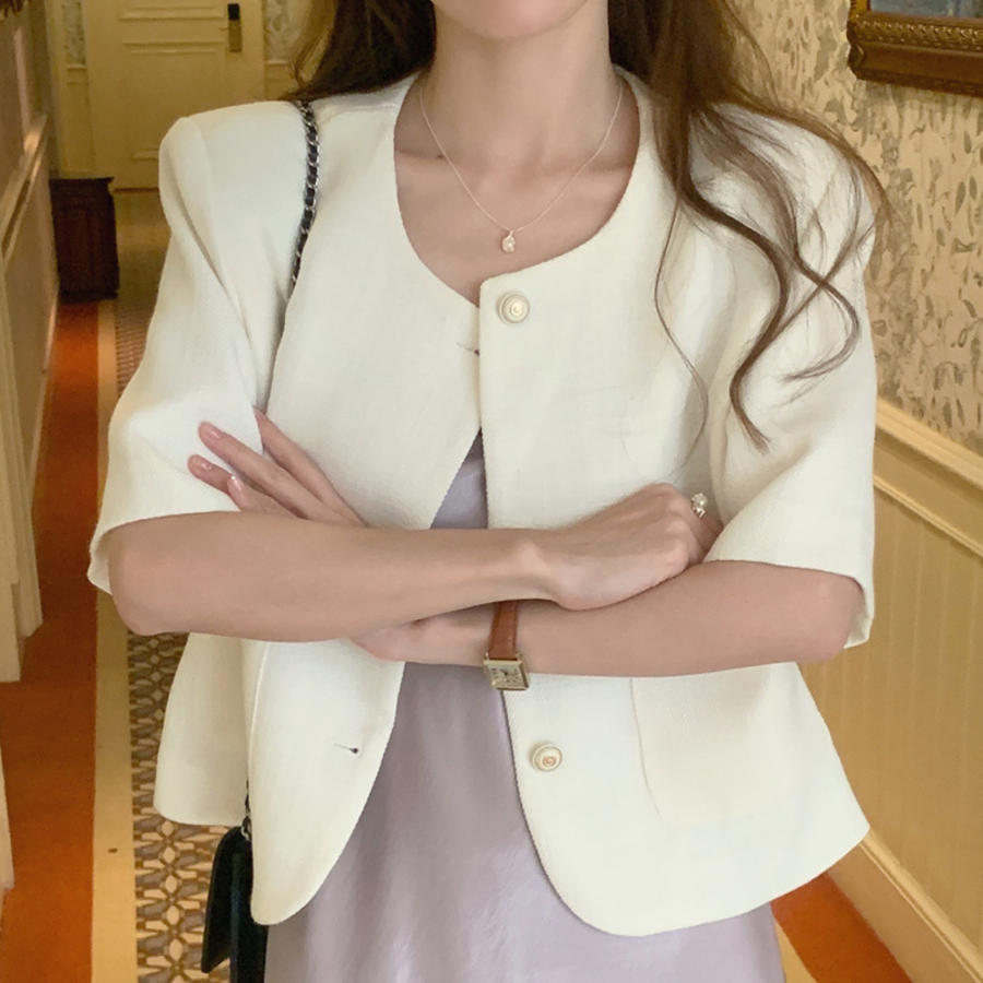 Janelle Tweed Short-Sleeve Jacket