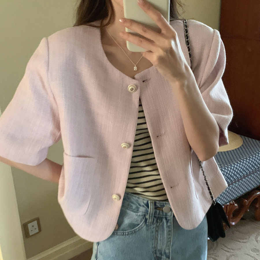 Janelle Tweed Short-Sleeve Jacket