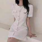 Твидовое платье с короткими рукавами