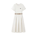 Длинное платье с короткими рукавами