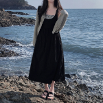 Комплект из топа и платья с каплевидным вырезом и бантиками