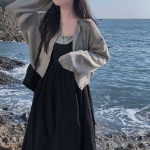 Комплект из топа и платья с каплевидным вырезом и бантиками