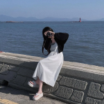 Комплект из топа и платья с каплевидным вырезом и бантиками