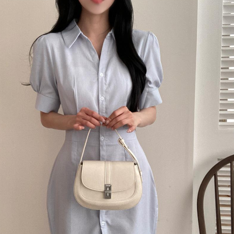 Платье-макси с воротником, короткими рукавами и юбкой «русалка»