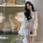 Платье из шифона с оборками в двух длинах