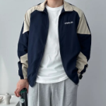 Color-Block Oversized Windbreaker Jacket – Men's Loose Fit Wind Jacket
