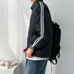 Two-Line Track Windbreaker – Unisex Oversized Zip-Up Jacket