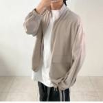 Simple Two-Way Pleated Windbreaker – Unisex Oversized Jacket