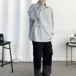 Simple Loose-Fit Anorak – Mid-Season Pullover Jacket