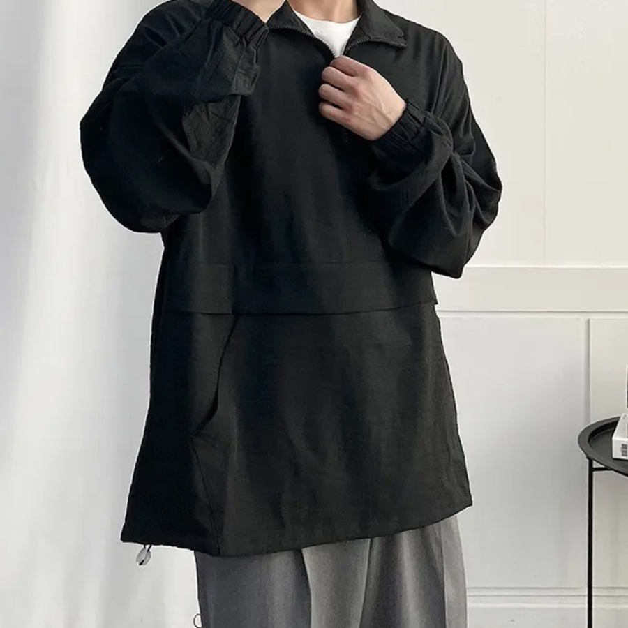 Simple Loose-Fit Anorak – Mid-Season Pullover Jacket