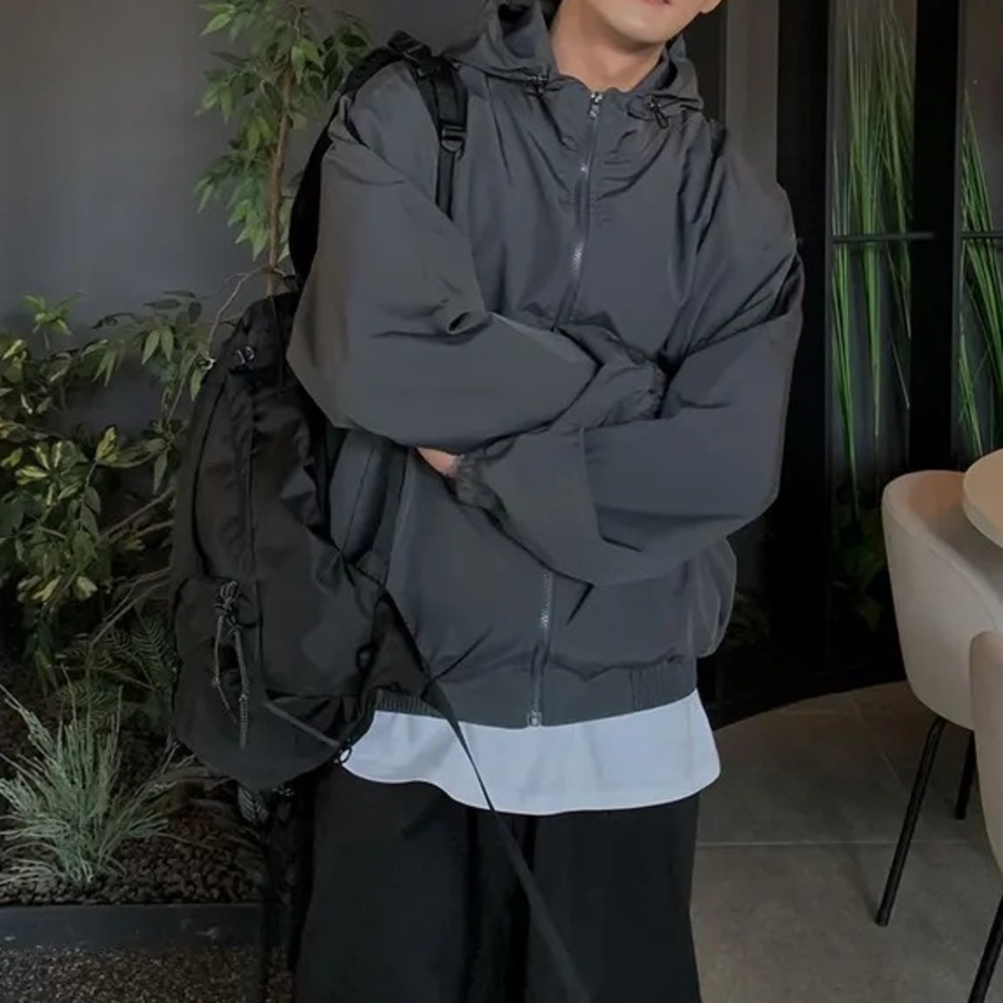 Mac Nylon Hooded Windbreaker – Lightweight Wind Jacket