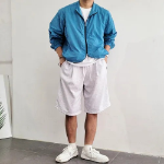 Summer Lightweight Pigment Overfit Two-Way String Windbreaker Jacket