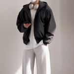 Oversized Couple Running Stretch Spring Hooded Cropped Windbreaker Jacket