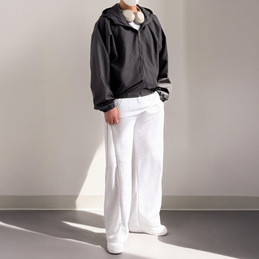 Oversized Couple Running Stretch Spring Hooded Cropped Windbreaker Jacket