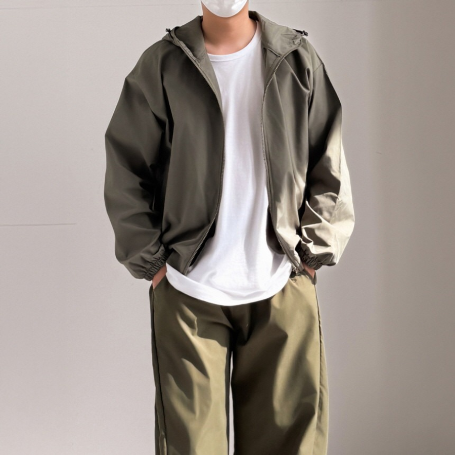Oversized Couple Running Stretch Spring Hooded Cropped Windbreaker Jacket