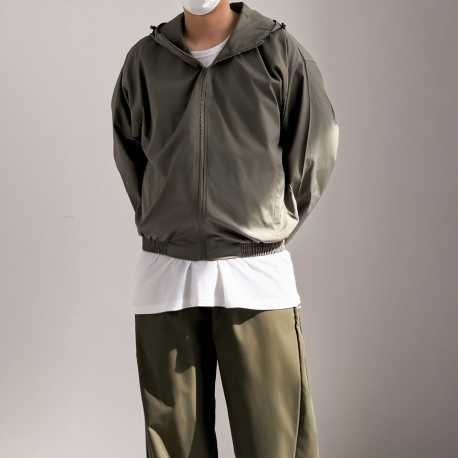 Oversized Couple Running Stretch Spring Hooded Cropped Windbreaker Jacket