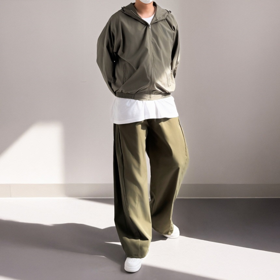 Oversized Couple Running Stretch Spring Hooded Cropped Windbreaker Jacket