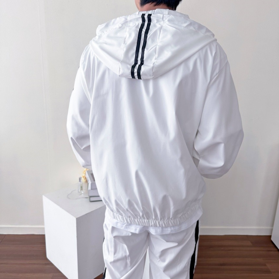 Oversized Windbreaker Woven Jacket – White Windbreaker Gopecore Style