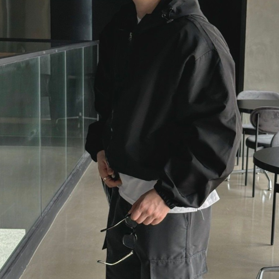 Wind String Oversized Hooded Windbreaker –  Waterproof Windstopper Jacket