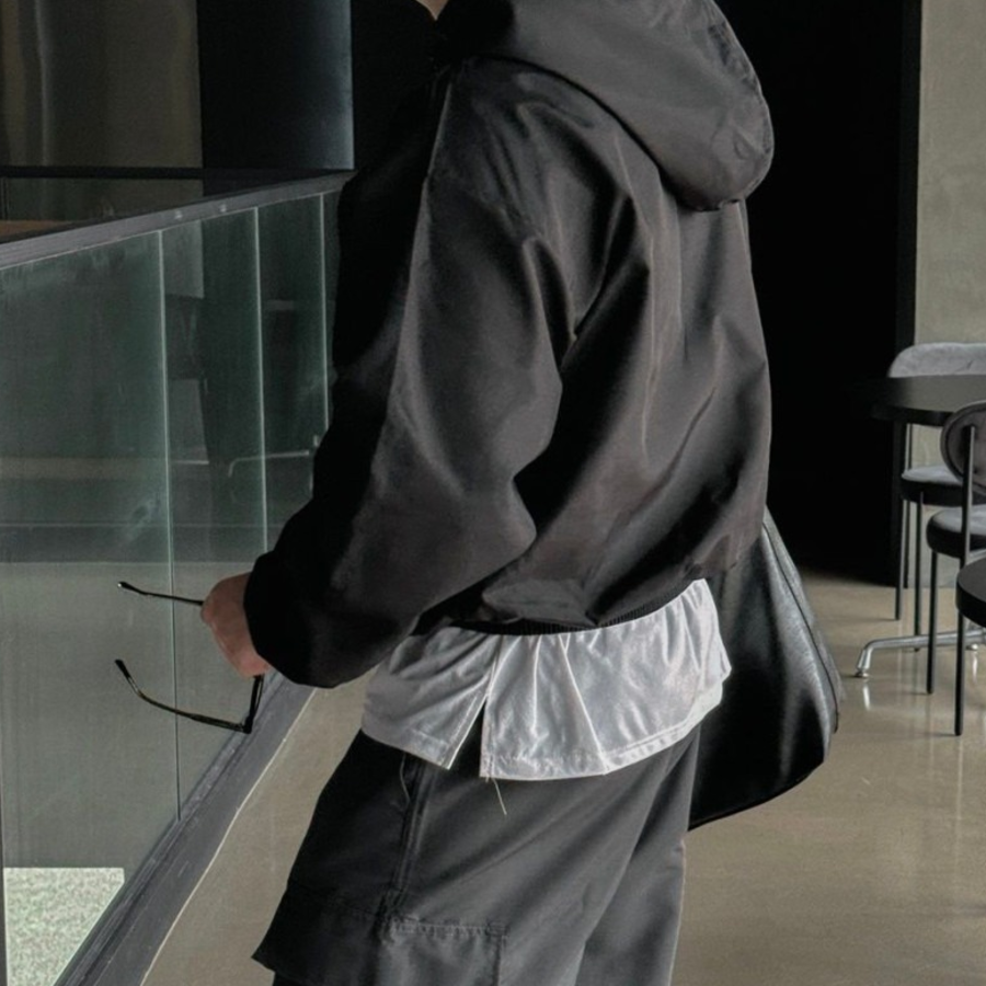 Wind String Oversized Hooded Windbreaker –  Waterproof Windstopper Jacket