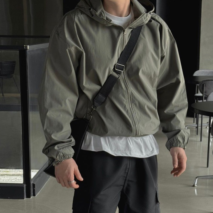 Wind String Oversized Hooded Windbreaker –  Waterproof Windstopper Jacket