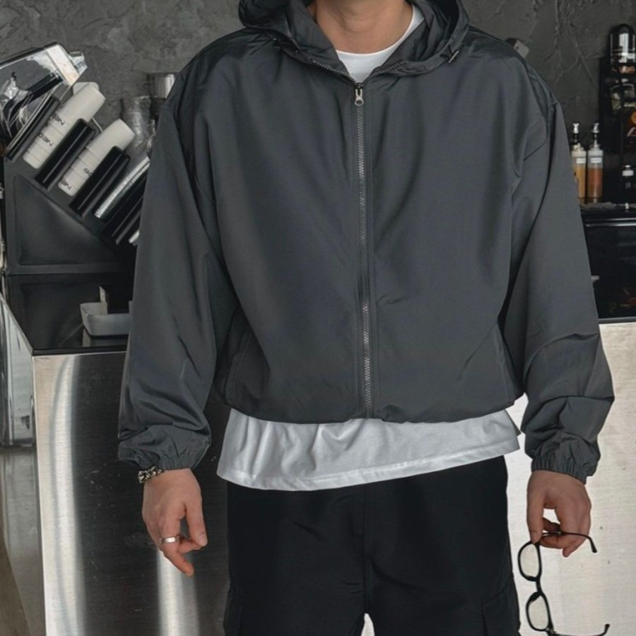 Wind String Oversized Hooded Windbreaker –  Waterproof Windstopper Jacket