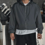 Свободный размер-Темно-серый-Ветровка