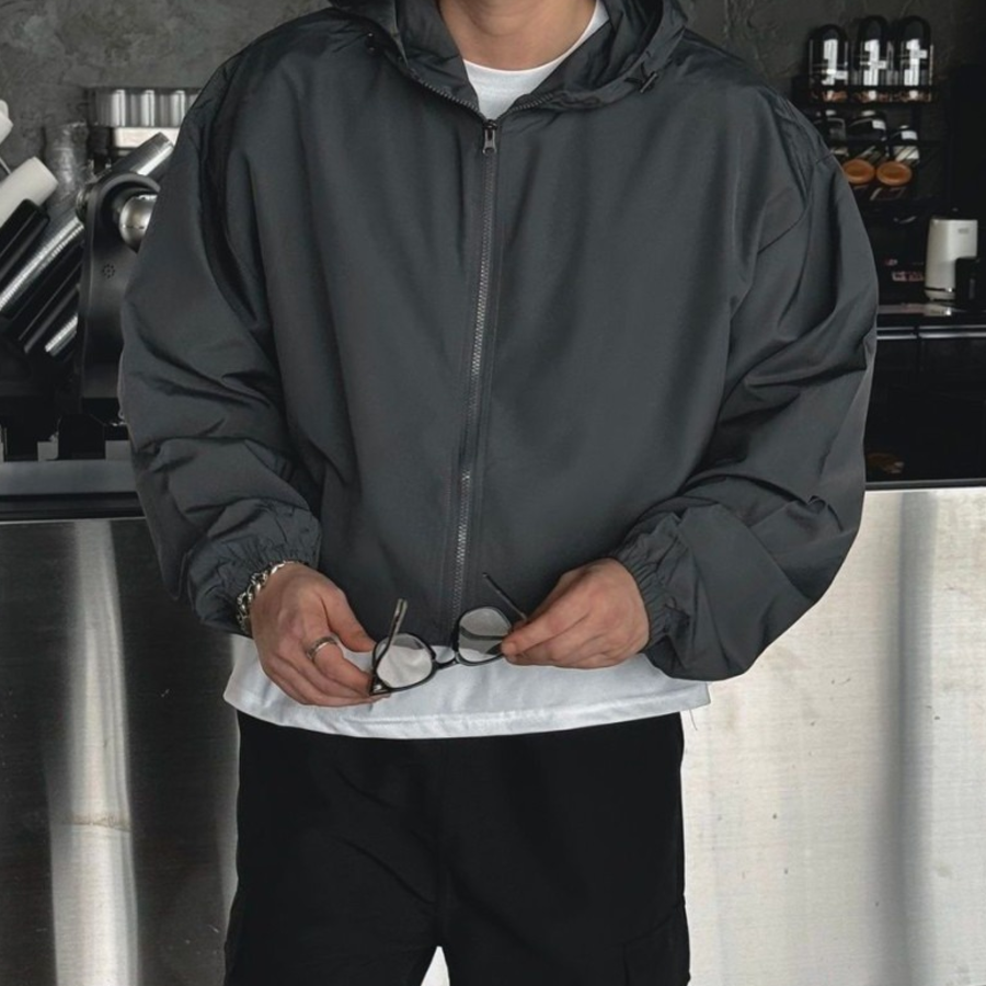 Wind String Oversized Hooded Windbreaker –  Waterproof Windstopper Jacket
