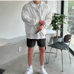 Premium Nylon Balloon Oversized 2-WAY Hooded Windbreaker Jacket