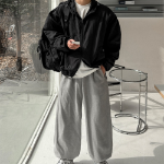 Premium Nylon Balloon Oversized 2-WAY Hooded Windbreaker Jacket