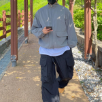 Oversized 2-WAY Windbreaker Jacket – Unisex Mid-Season Outerwear