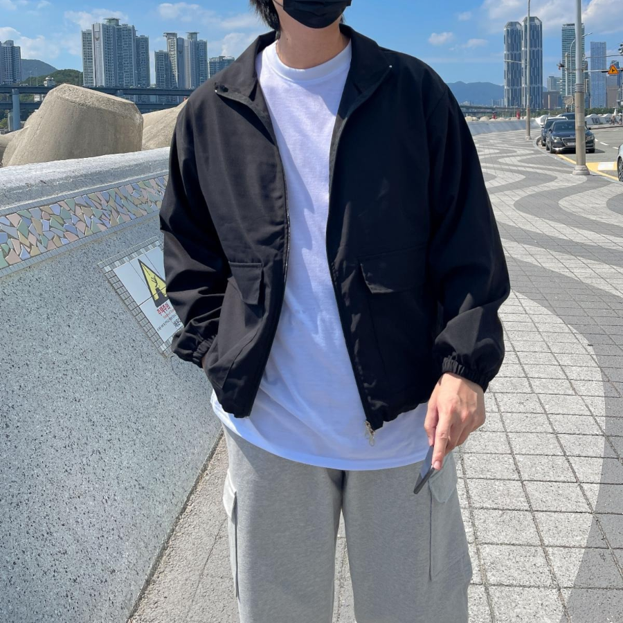 Oversized 2-WAY Windbreaker Jacket – Unisex Mid-Season Outerwear