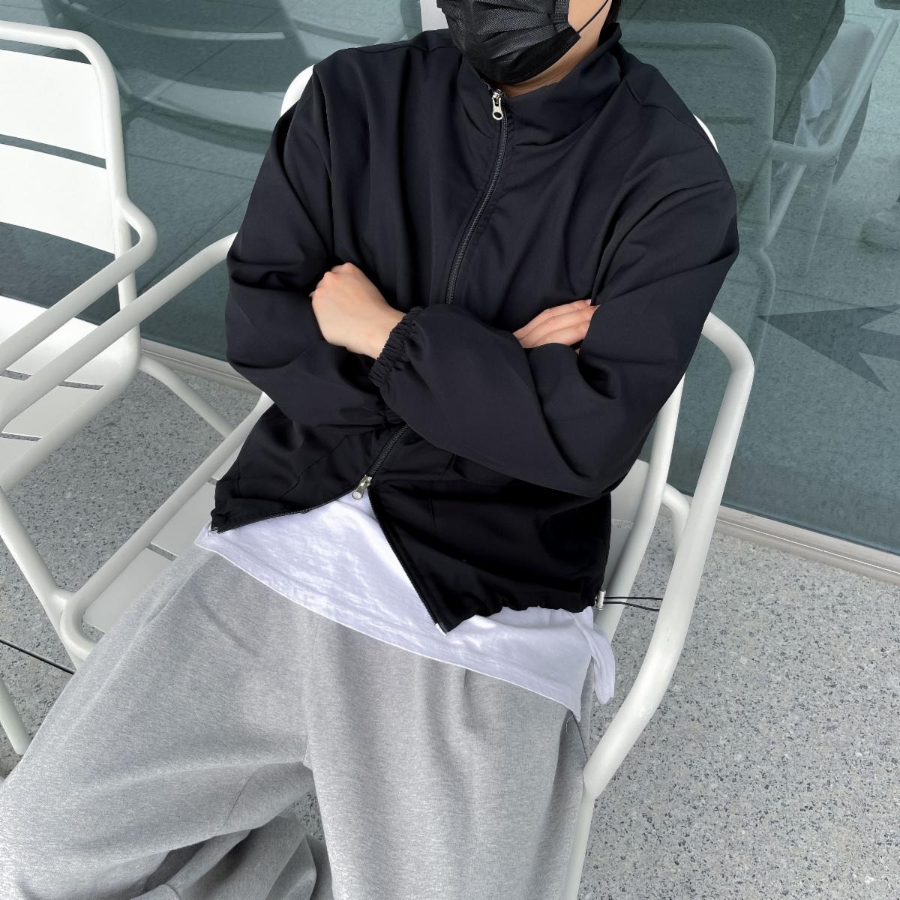 Oversized 2-WAY Windbreaker Jacket – Unisex Mid-Season Outerwear