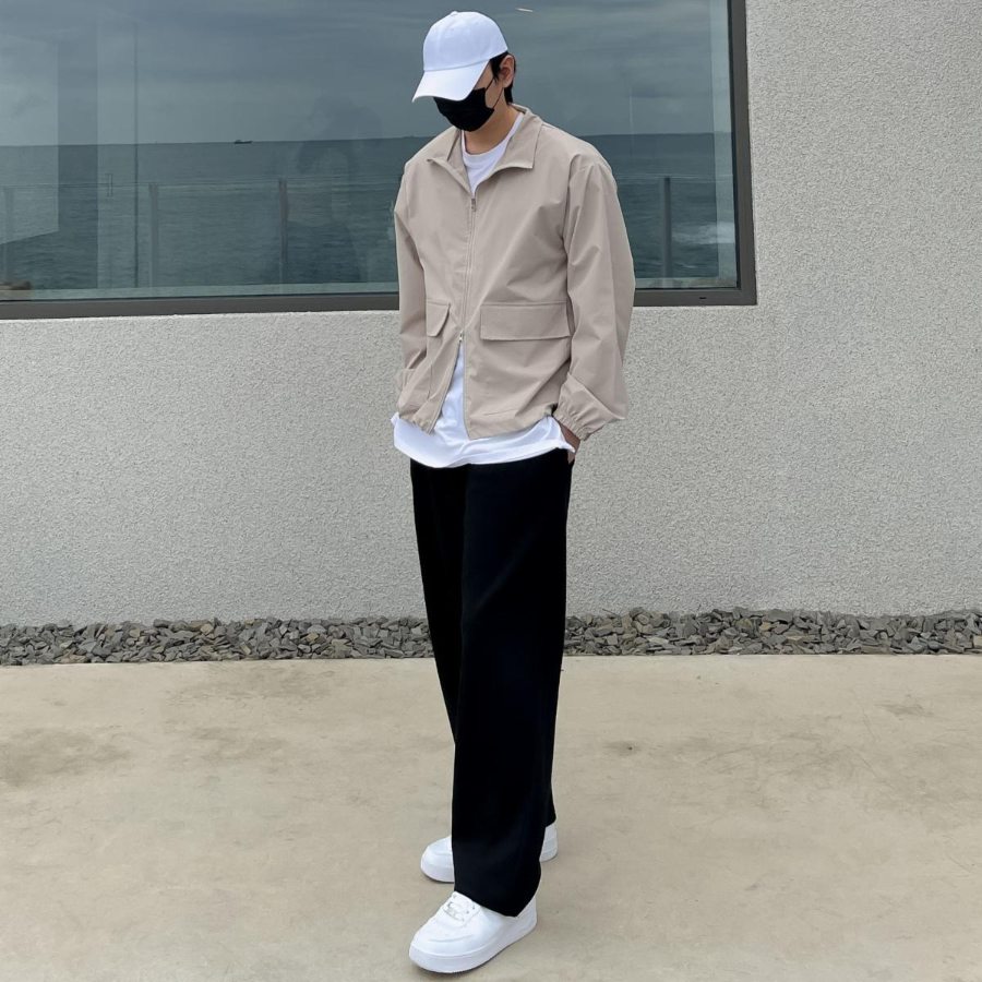 Oversized 2-WAY Windbreaker Jacket – Unisex Mid-Season Outerwear