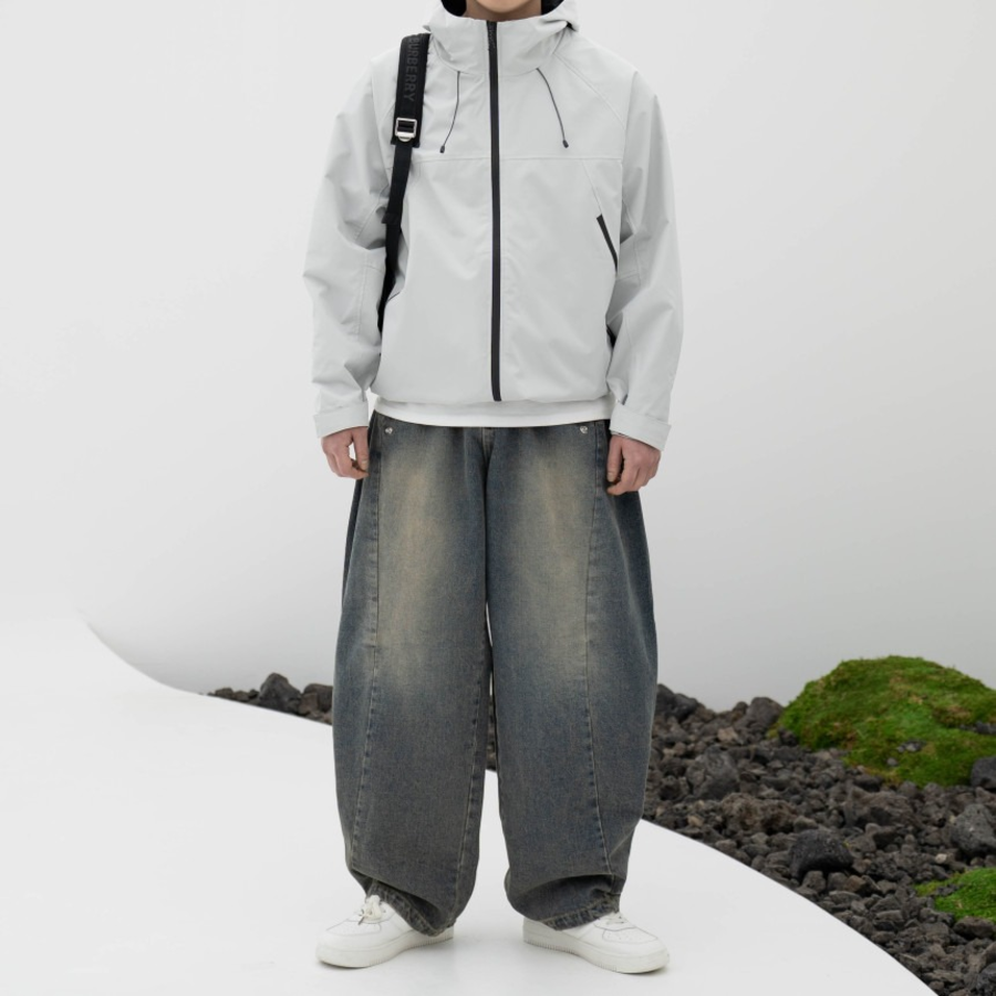 Gorpcore Oversized Hooded Windbreaker – Mid-Season Jacket