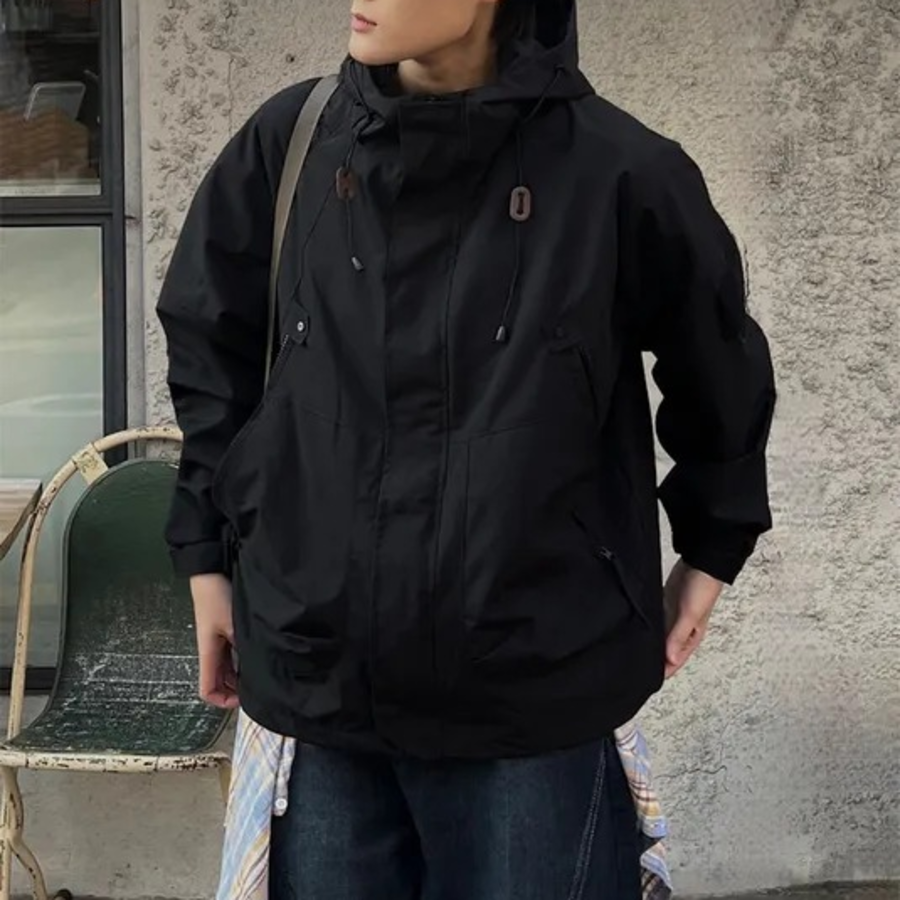 Gorpcore Oversized Hooded Windbreaker Jacket – Casual Street Zip-Up