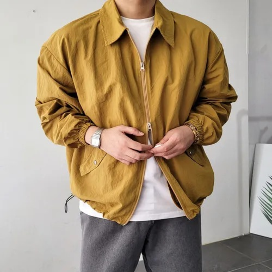 Lightweight Wind String Oversized 2-Way Windbreaker Jacket