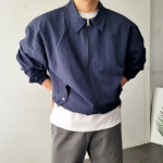 Свободный размер-Темно-синий-Ветровка