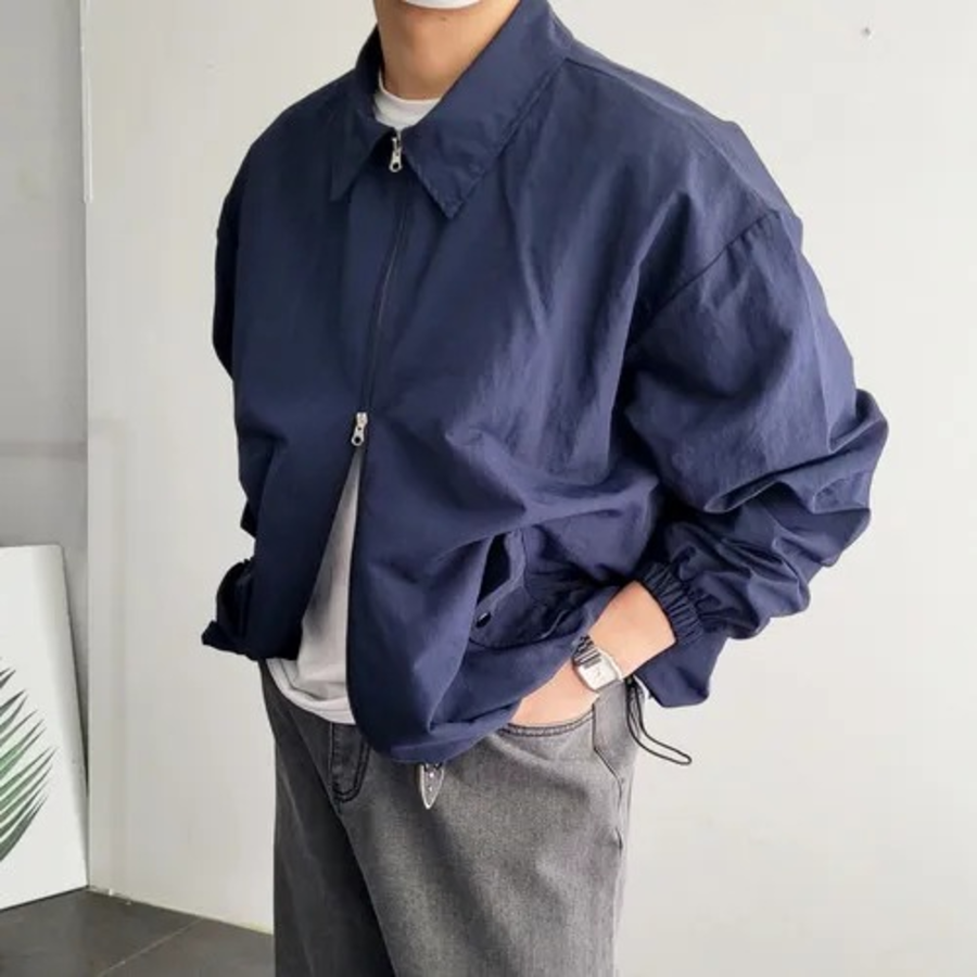 Lightweight Wind String Oversized 2-Way Windbreaker Jacket