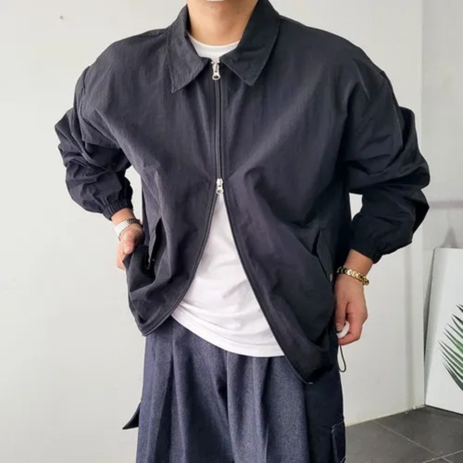 Lightweight Wind String Oversized 2-Way Windbreaker Jacket