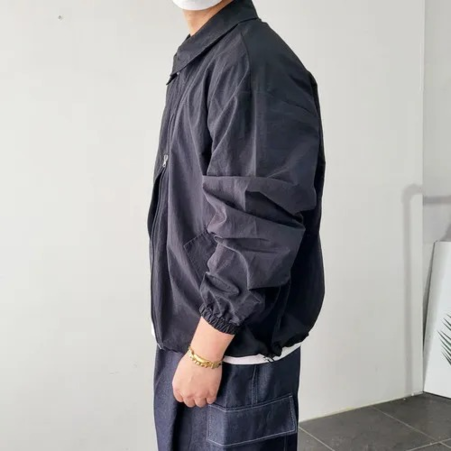 Lightweight Wind String Oversized 2-Way Windbreaker Jacket