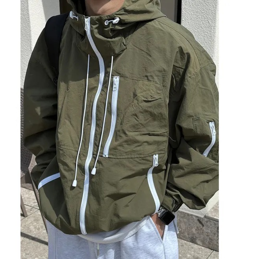 Mountain Field 2-Way Nylon Windbreaker Jacket