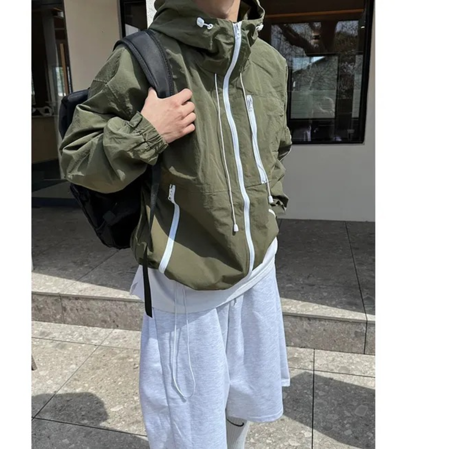 Mountain Field 2-Way Nylon Windbreaker Jacket