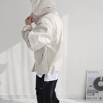 Men's Oversized 2-Way Hooded Zip-Up Windbreaker Jacket