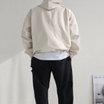 Men's Oversized 2-Way Hooded Zip-Up Windbreaker Jacket