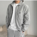 Castle Men's Utility Oversized Hooded Zip-Up Windbreaker Jacket